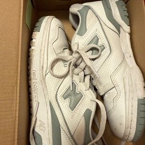 New Balance White and Light Gray Athletic Shoes